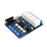 Tarjeta de Desarrollo MCI PIC-IO SMD para PICs de 18pines, 4 Salidas Relay, 4 Entradas Opto + Serial DB9