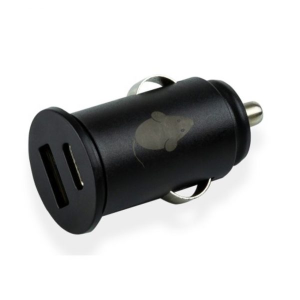 Cargador de Auto USB y USB-C Negro