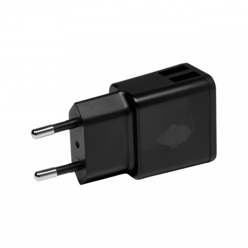 8719689554026 (Personalizado) Cargador de Doble USB 2.4A Negro - Greenmouse - Imagen 1