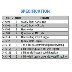 Kit de 20 Circuitos Integrados 74HCXX y 10 DIP - MCI Electronics