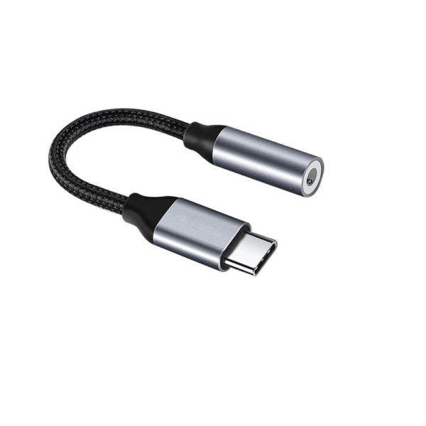 Adaptador USB-C a conector de auriculares de 0.138 in, convertidor de  adaptador de conector auxiliar de audio USB tipo C con cadena portátil (oro