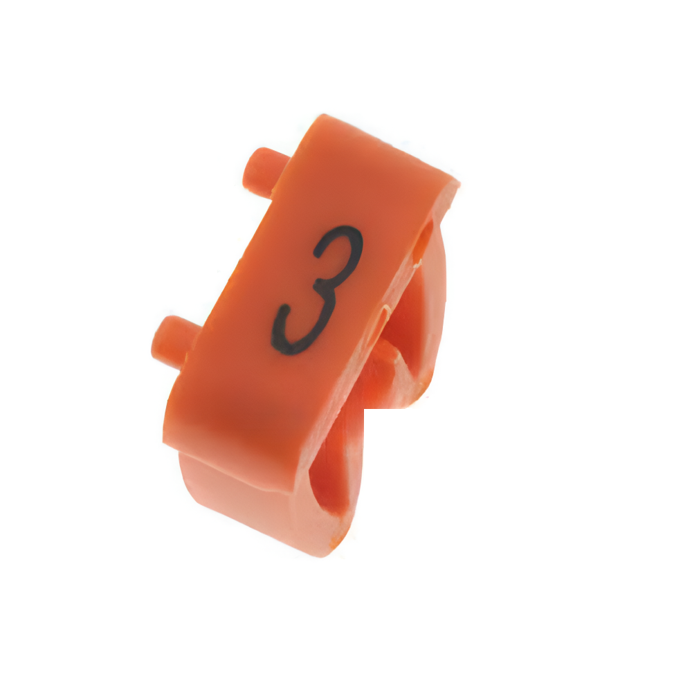 Pack de 10 Marcadores de Cable Numero 3 Naranjo 0.75 a 1.5mm²