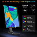 Monitor Portátil Vilva 15,6" FHD 1080P IPS con USB-C HDMI Cubierta y Altavoces Negro - Imagen 4