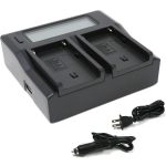 Cargador Dual Baterías Sony NP-F LCD Wasabi Power 12V Auto