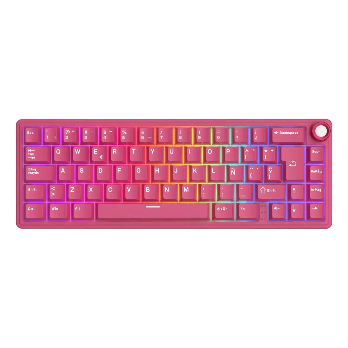 image (9) Teclado Mecánico RK R65 Berry Red 65% Español RGB Royal Kludge - Imagen 1
