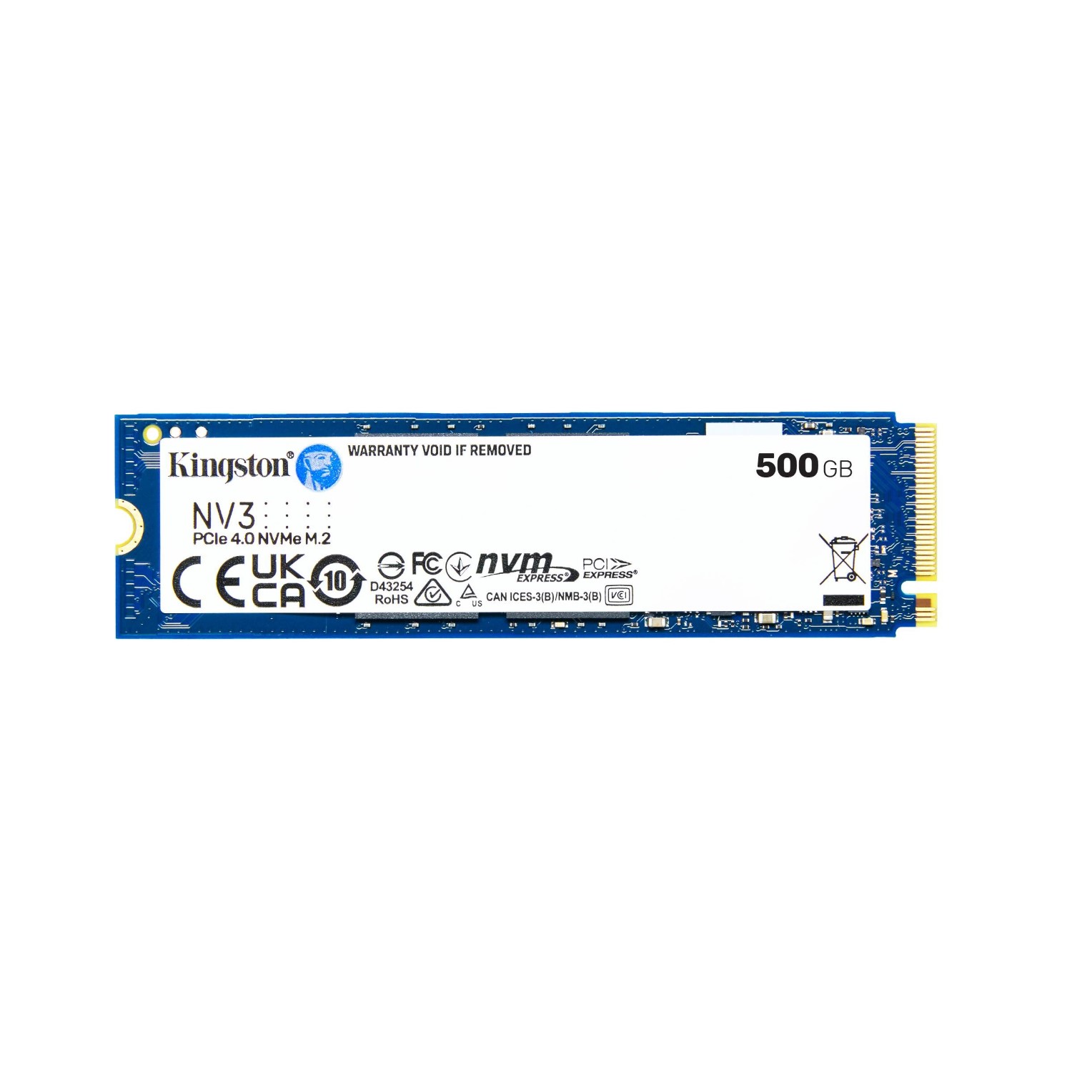 image (Personalizado) Unidad SSD Kingston NV3 500GB M.2 2280 NVMe PCIe 4.0 x4, Lectura 5000MB/s Escritura 3000MB/s - Imagen 1