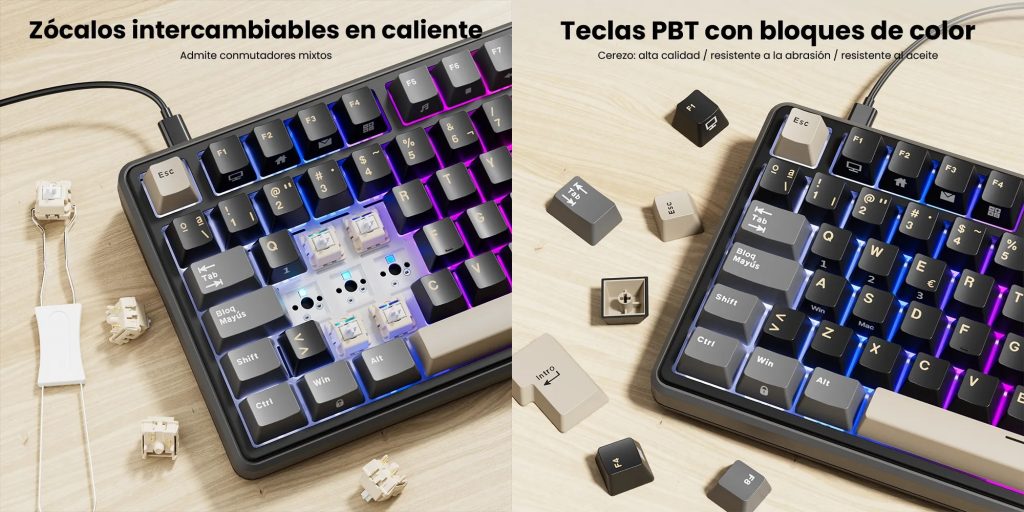 Teclado Mecánico RK Royal Kludge RK X87 Phantom 87% Español - MCI