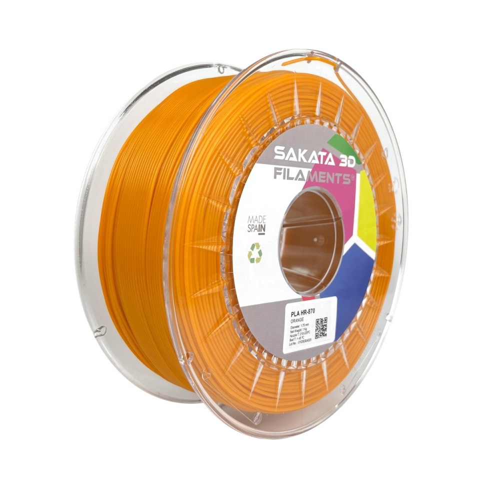MCI05141HR870NARANJA Filamento PLA HR-870 Color Naranja 1.75mm 1kg - Sakata 3D - Imagen 1