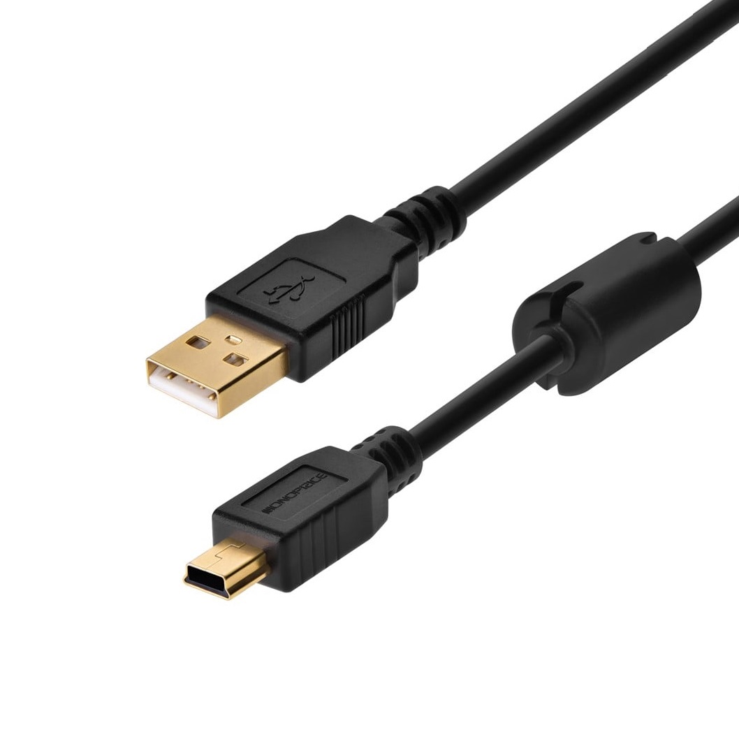 image Cable USB a Mini USB Premium Monoprice Chapado en Oro - 3m - Imagen 1